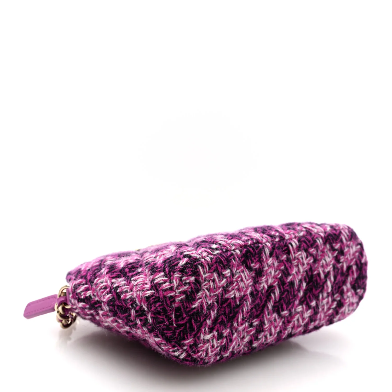 Tweed Quilted Mini Clutch With Chain Purple - Top Club