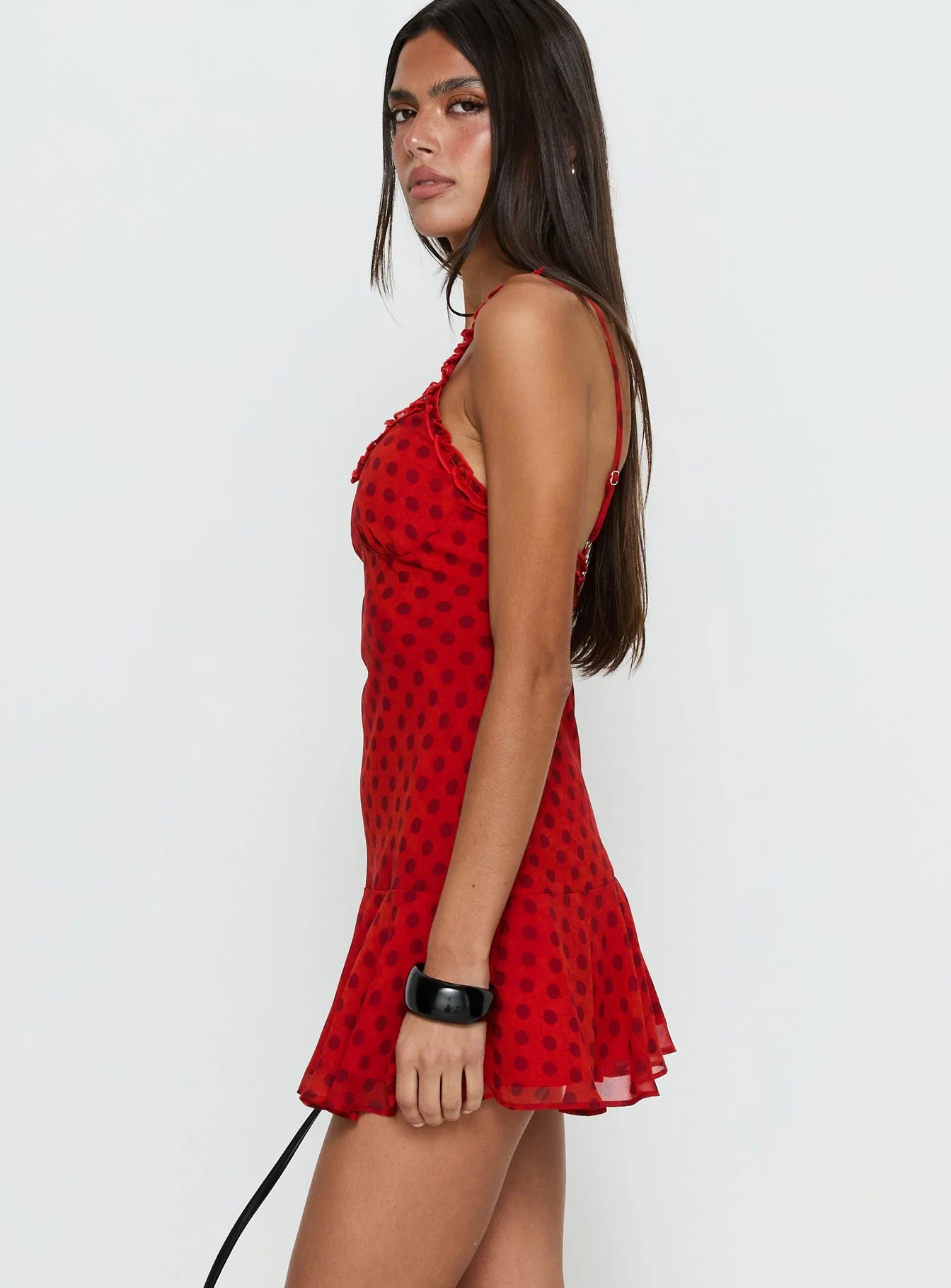 Kahla Frill Playsuit Red Polka Dot