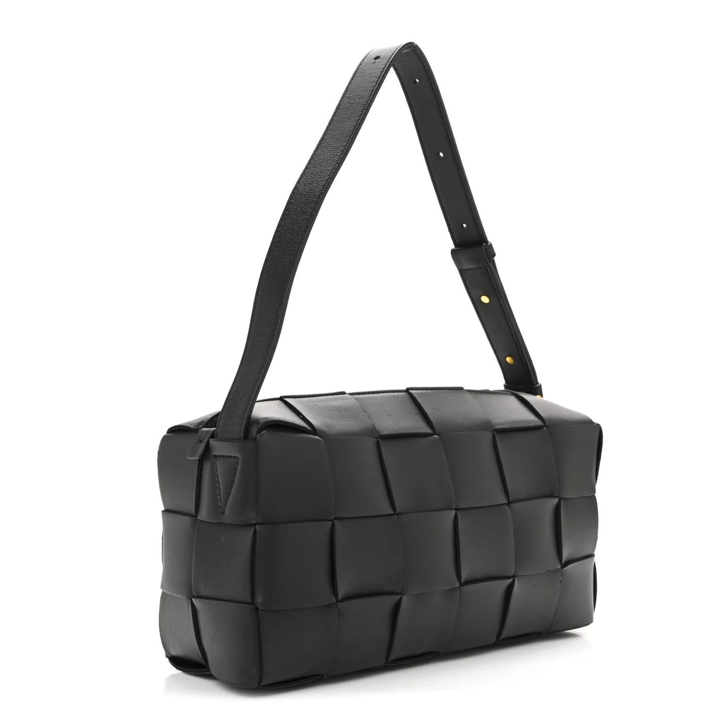 Lambskin Maxi Intrecciato Brick Cassette Bag Black - Top Club