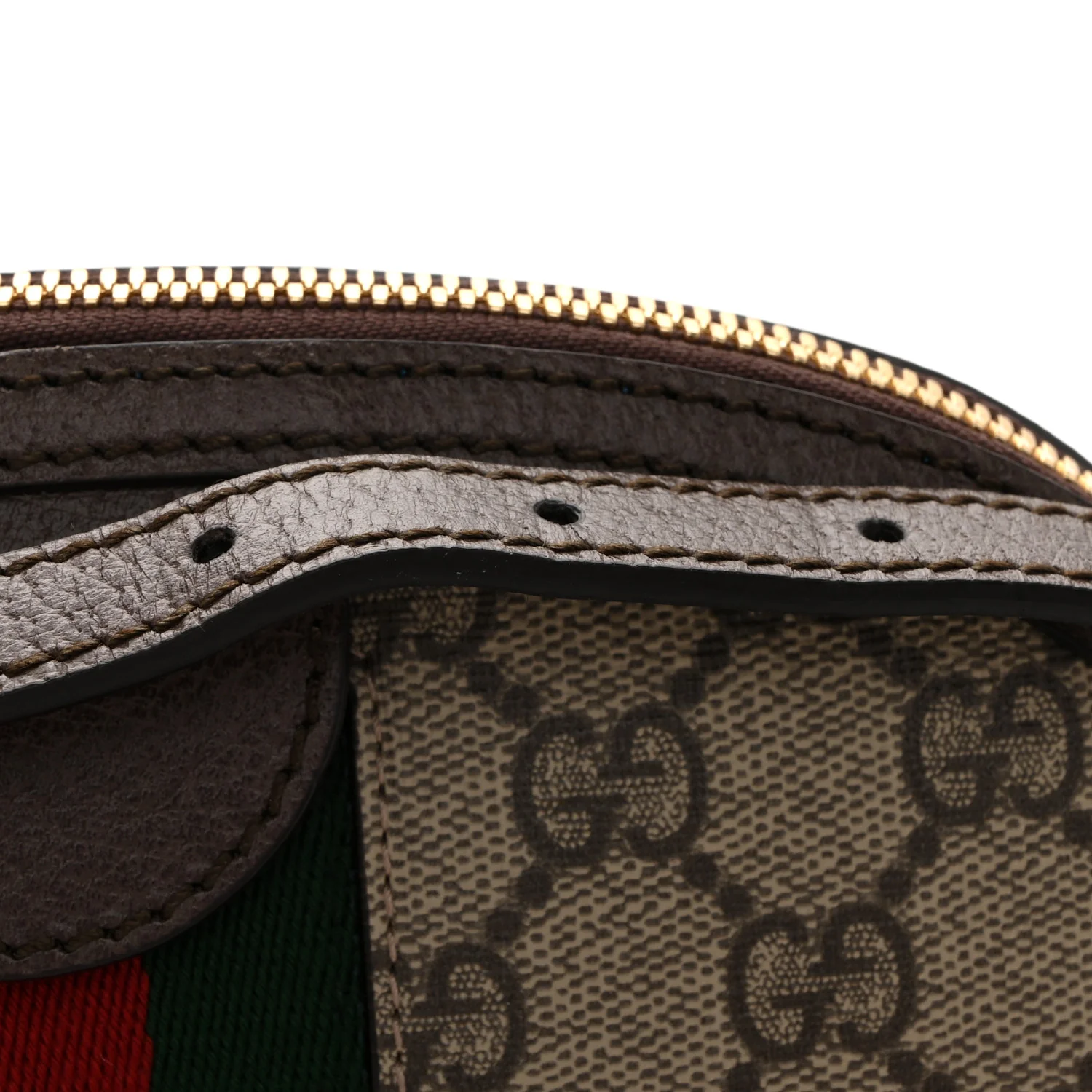 GG Supreme Monogram Textured Dollar Calfskin Web Small Ophidia Dome Shoulder Bag Beige Ebony New Acero - Top Club