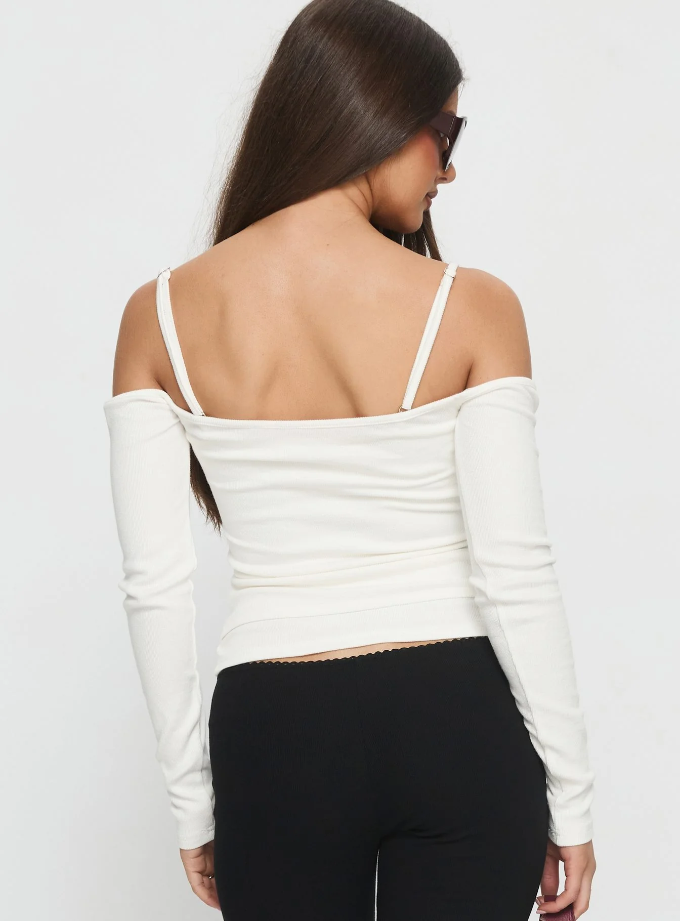 Teenage Dreams Layered Long Sleeve Top White