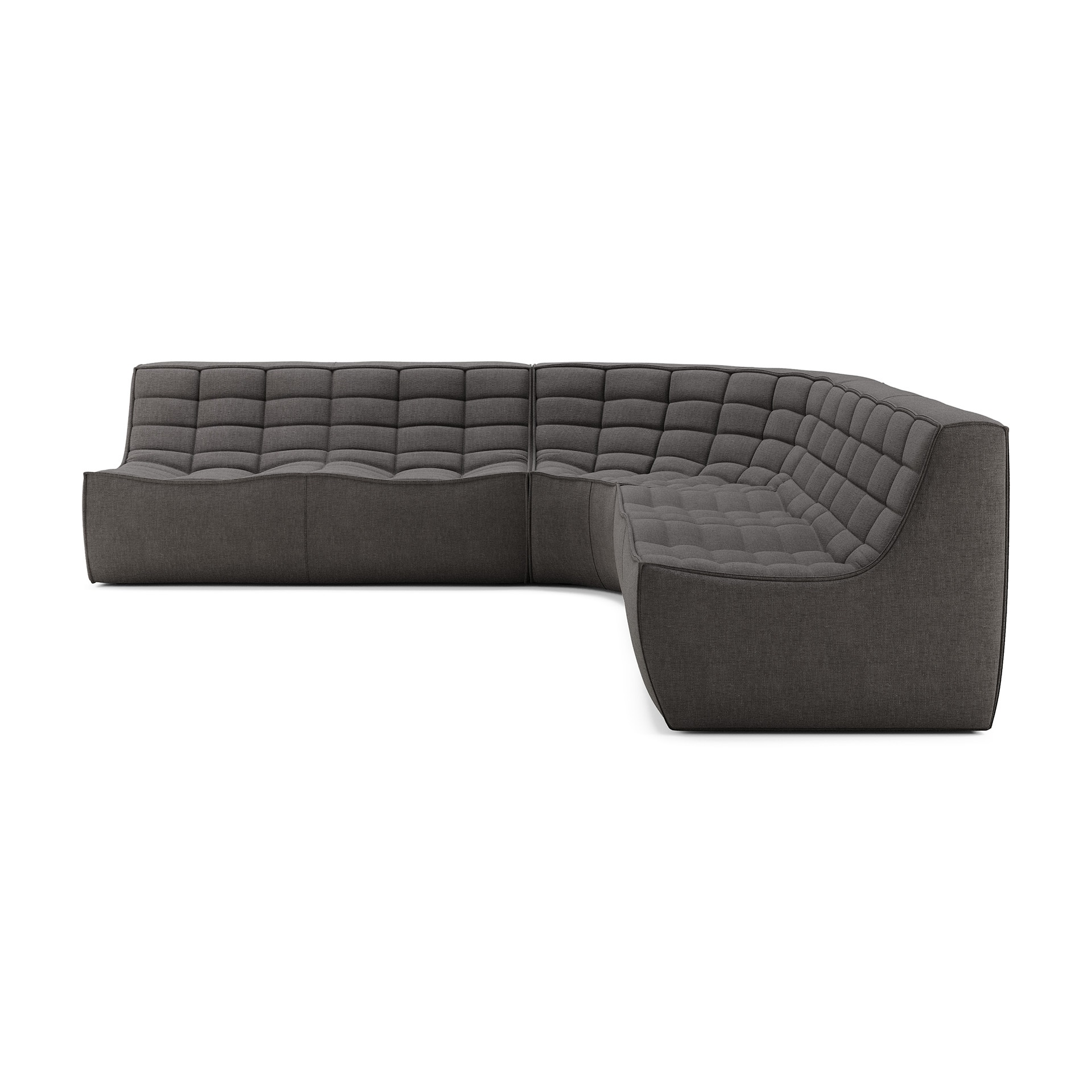 Modulaire bank N701 dark grey set 2x2 seat 90° ronde hoek