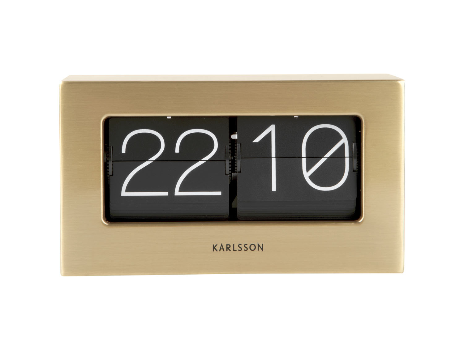 Wall / Table clock Boxed Flip brushed gold