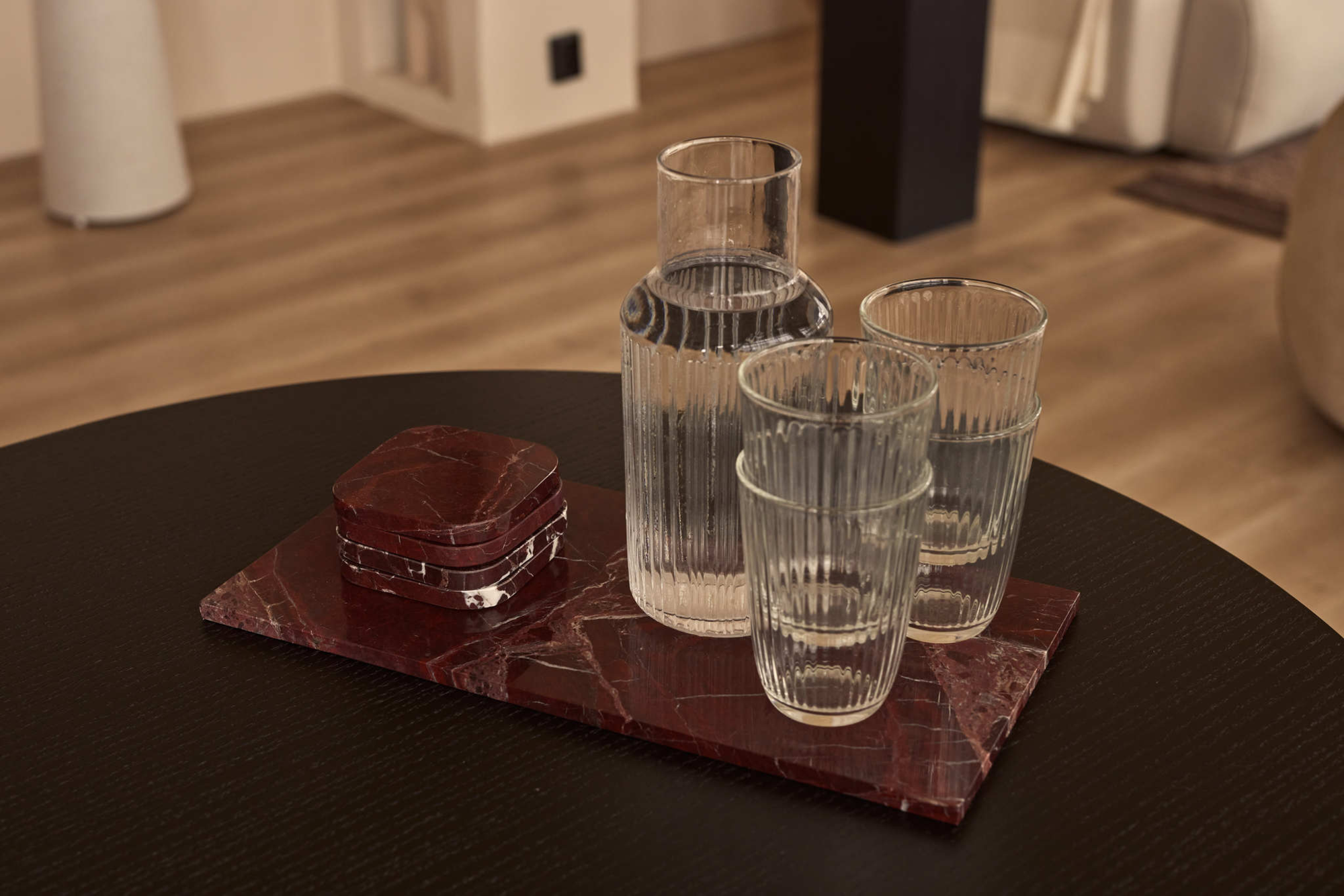Dienblad Marmer L rood 40x20cm