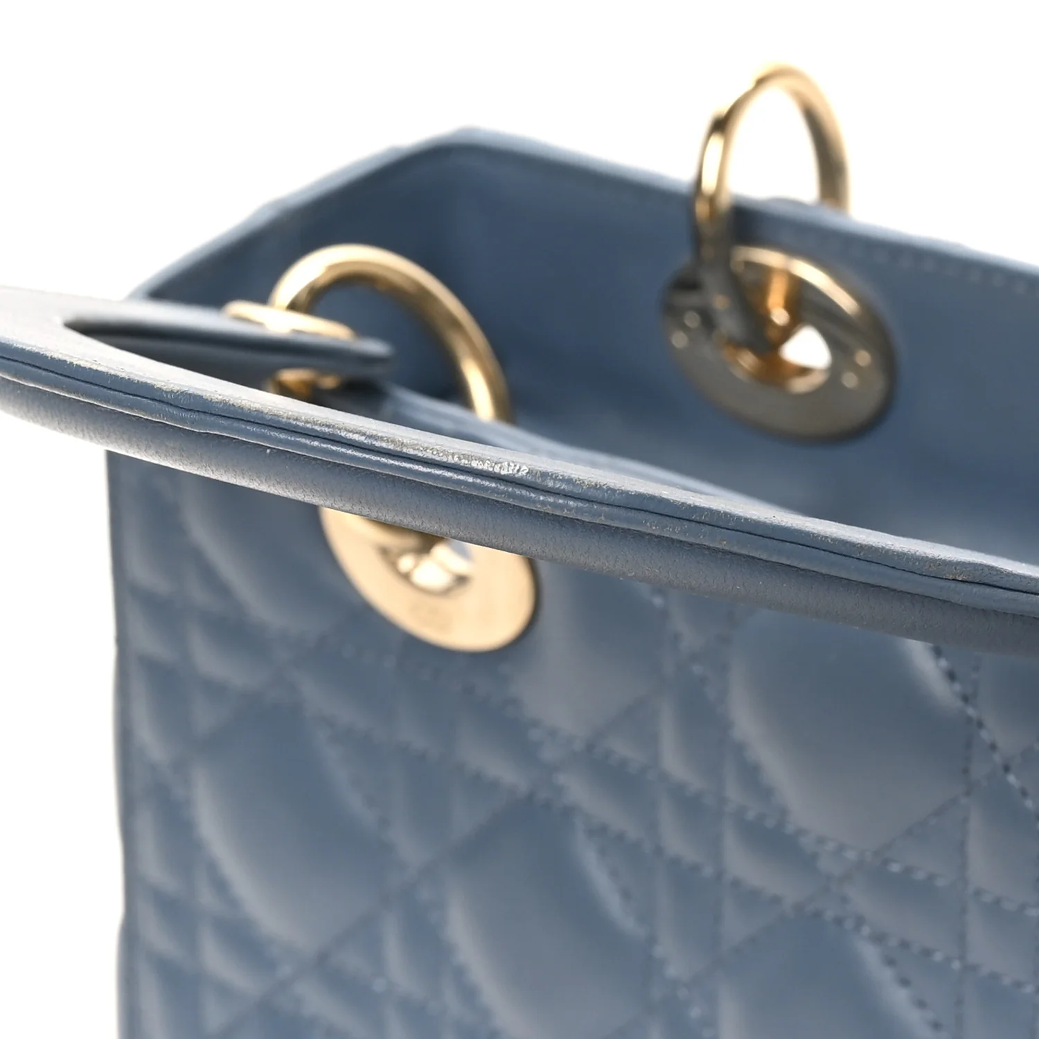 Lambskin Cannage Medium Lady Dior Denim Blue - Top Club