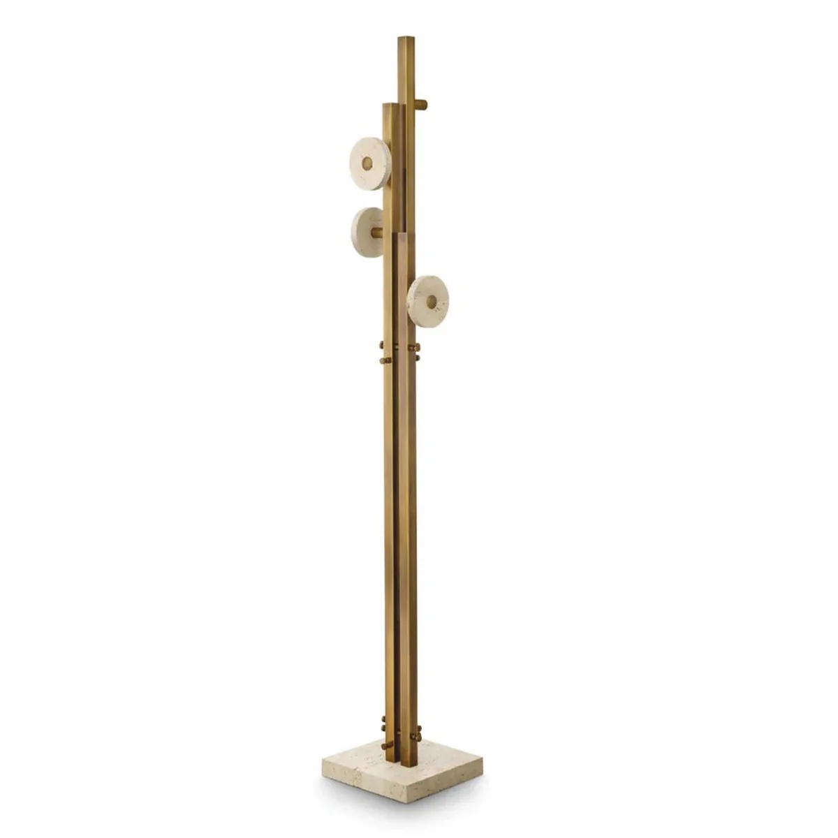 Luxury coat rack vintage brass / beige H. 175.5 cm - Luxury Furniture