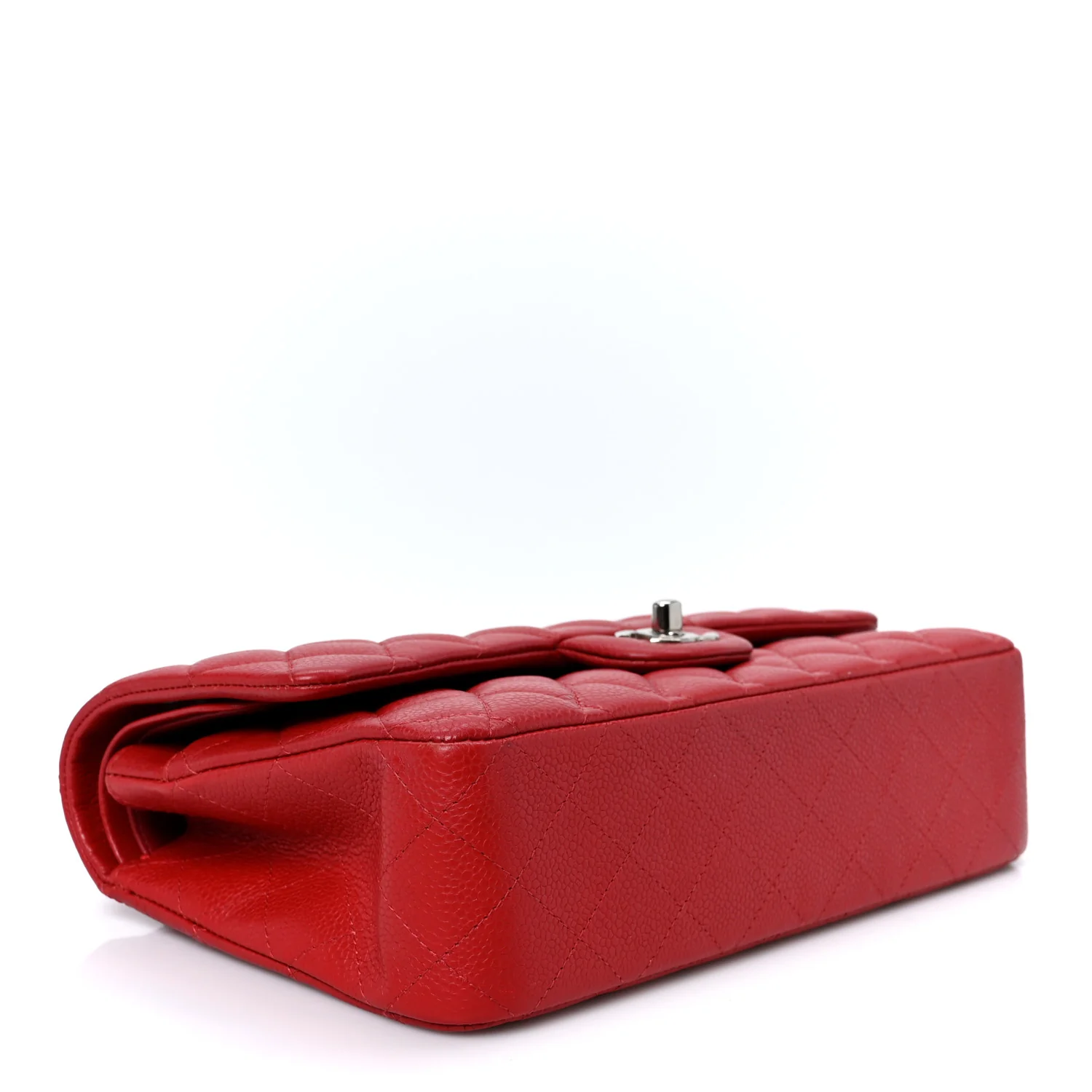 Caviar Quilted Medium Double Flap Red - Top Club