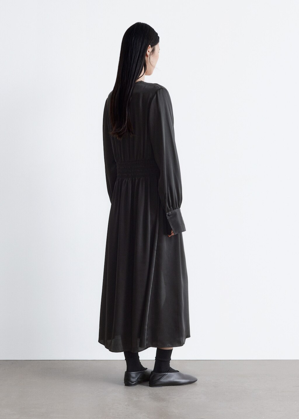 & Other Stories SATIN MIDI SHIRT DRESS