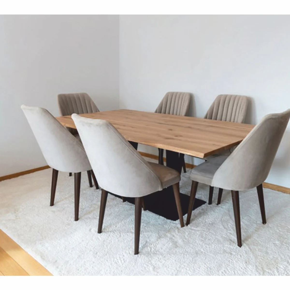 Luxury dining table natural color / black - various sizes - dining room furniture