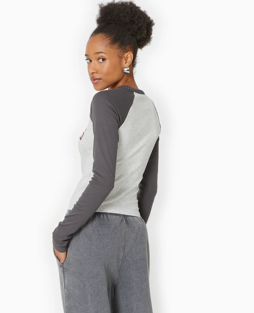 Pimkie T-shirt manches longues raglans avec print devant