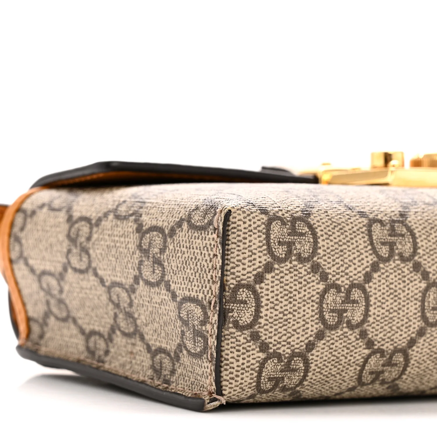 GG Supreme Monogram New Sakai Calfskin Mini Padlock Top Handle Shoulder Bag Beige Ebony Mystic White Sun Oil - Top Club