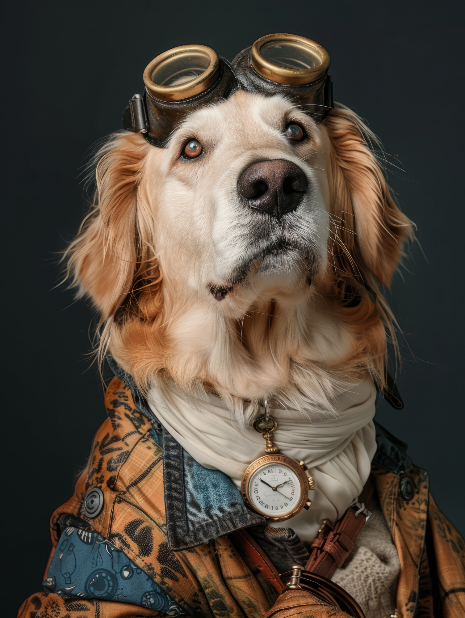 Canvas schilderij van een Golden Retriever 100x200 cm