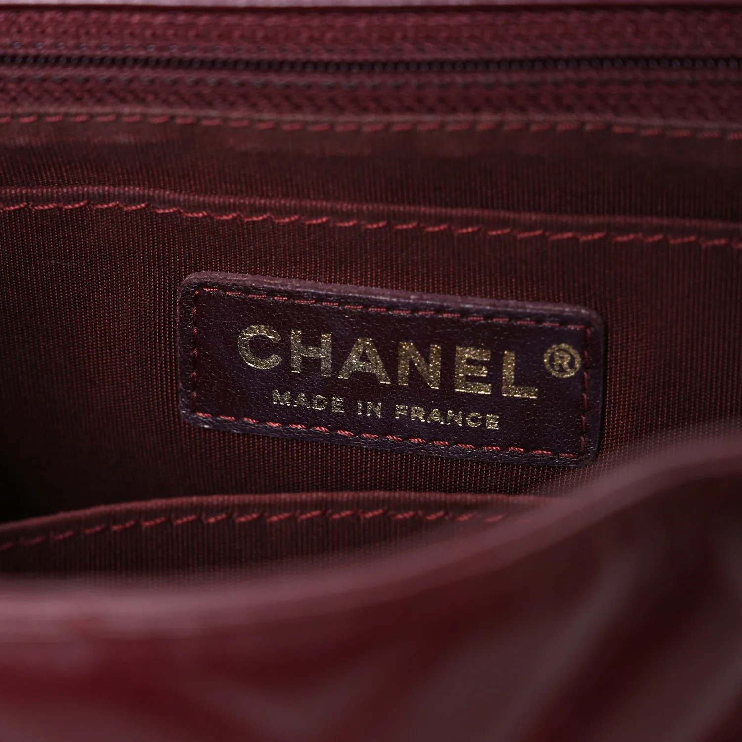 Calfskin Chevron Quilted Top Handle Flap Red - Top Club