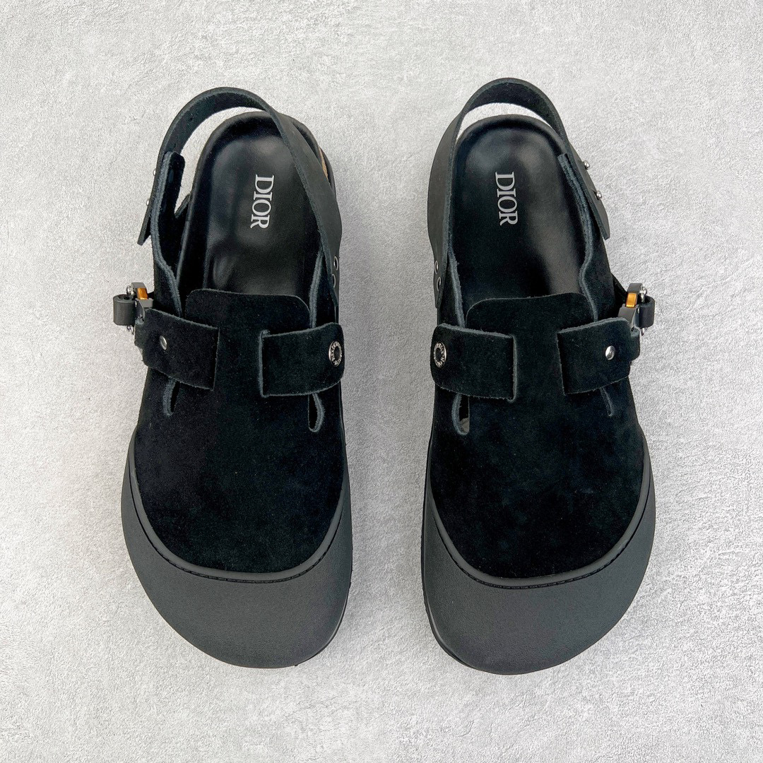 新批次Birkenstock Dior迪奥 Tokio 勃肯 小牛皮 圆头 时尚凉拖 黑色 3SA116ZSD_H900 - Sneaker Replica Workshop