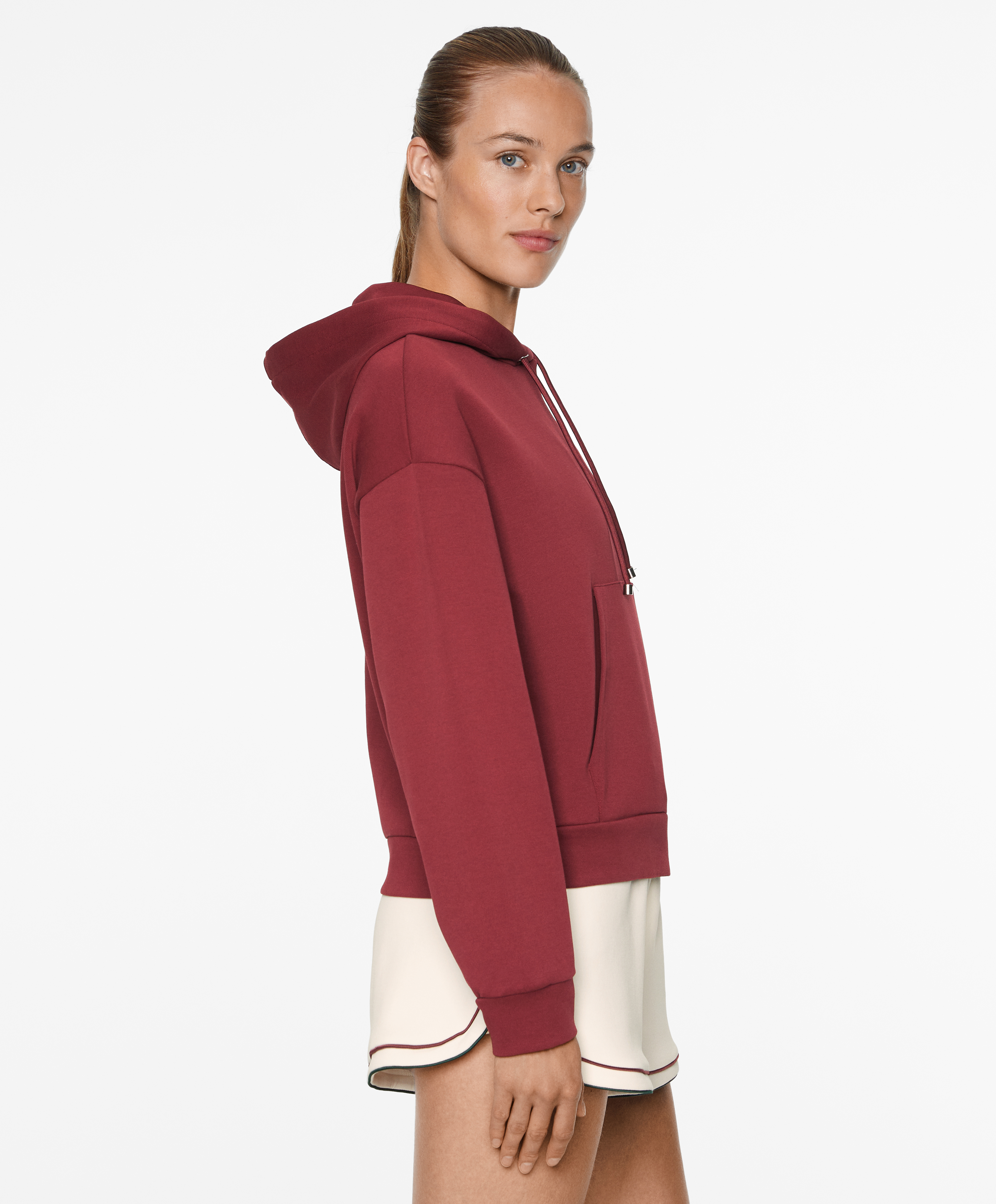 OYSHO Cotton blend hoodie with piping