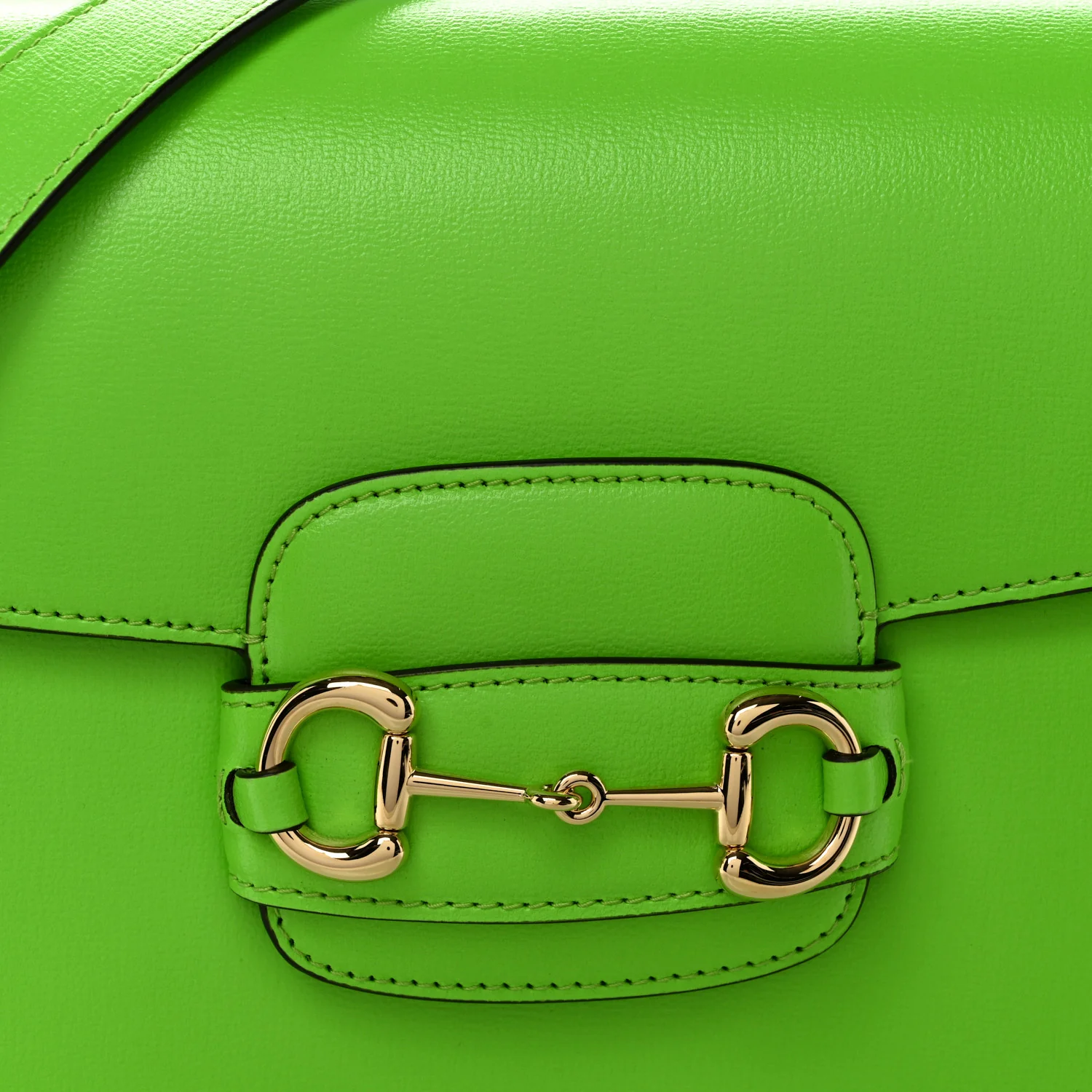 Azalea Calfskin Horsebit 1955 Shoulder Bag Electric Green - Top Club