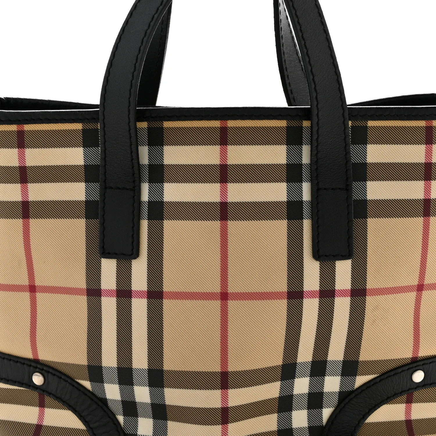 House Check Studded Small Tote Black - Top Club