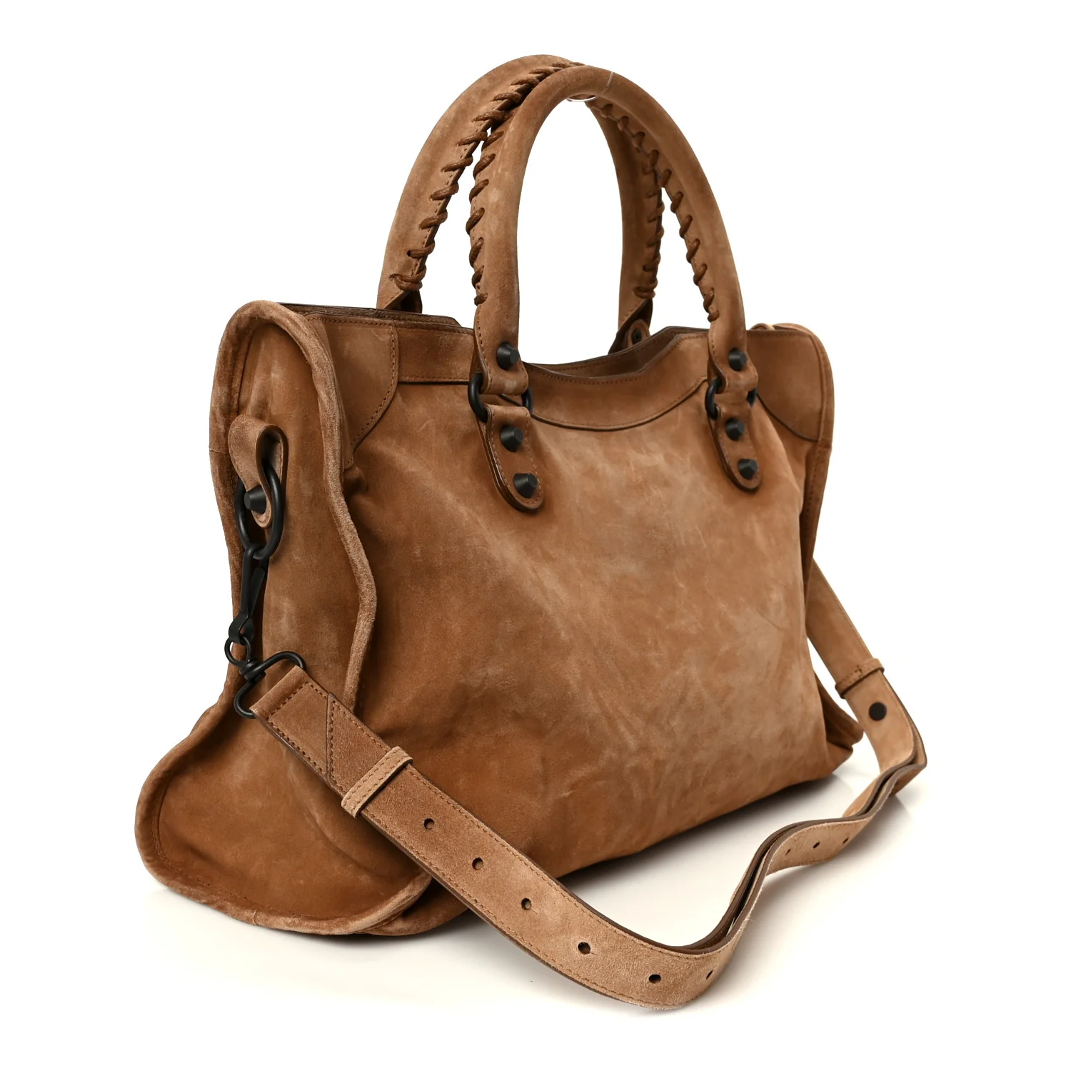 Waxed Suede Calfskin Classic Hardware Medium Le City Camel - Top Club