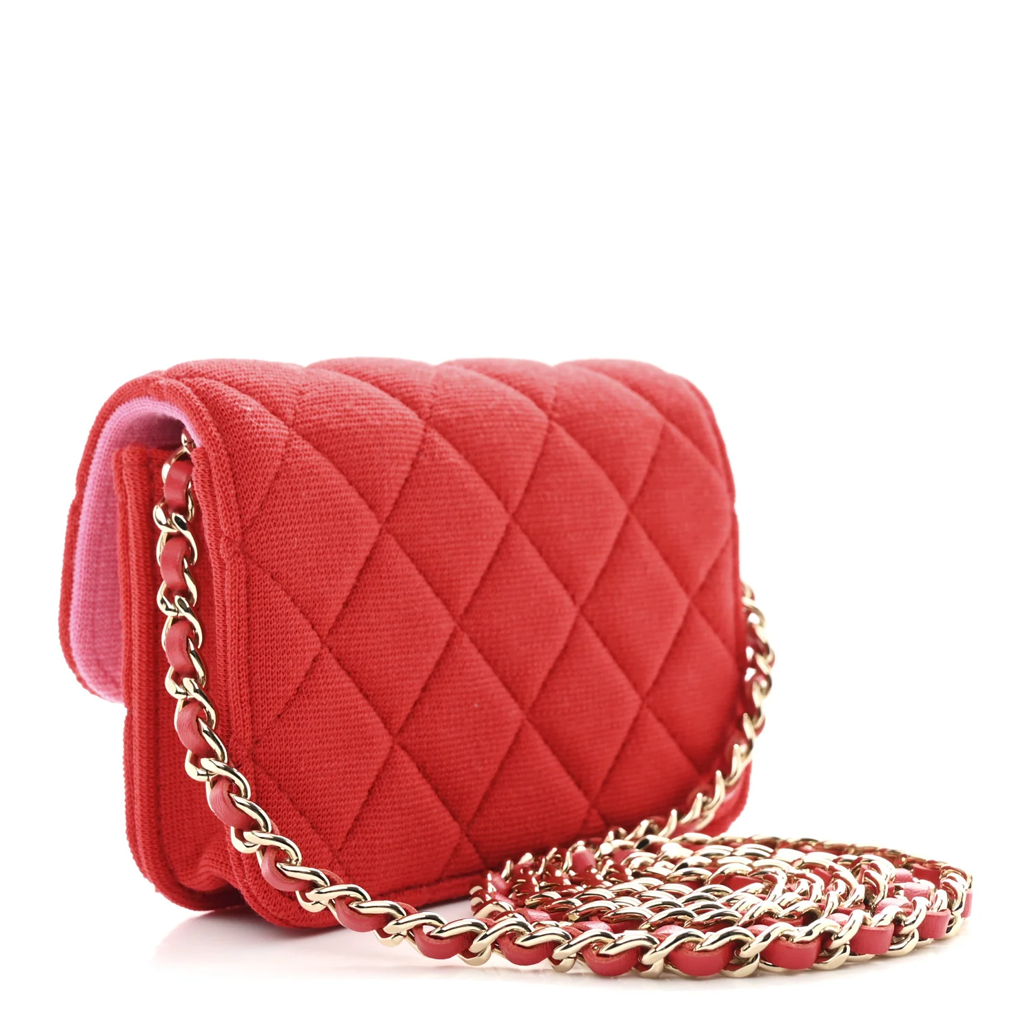 Jersey Quilted Micro Mini Flap Red - Top Club