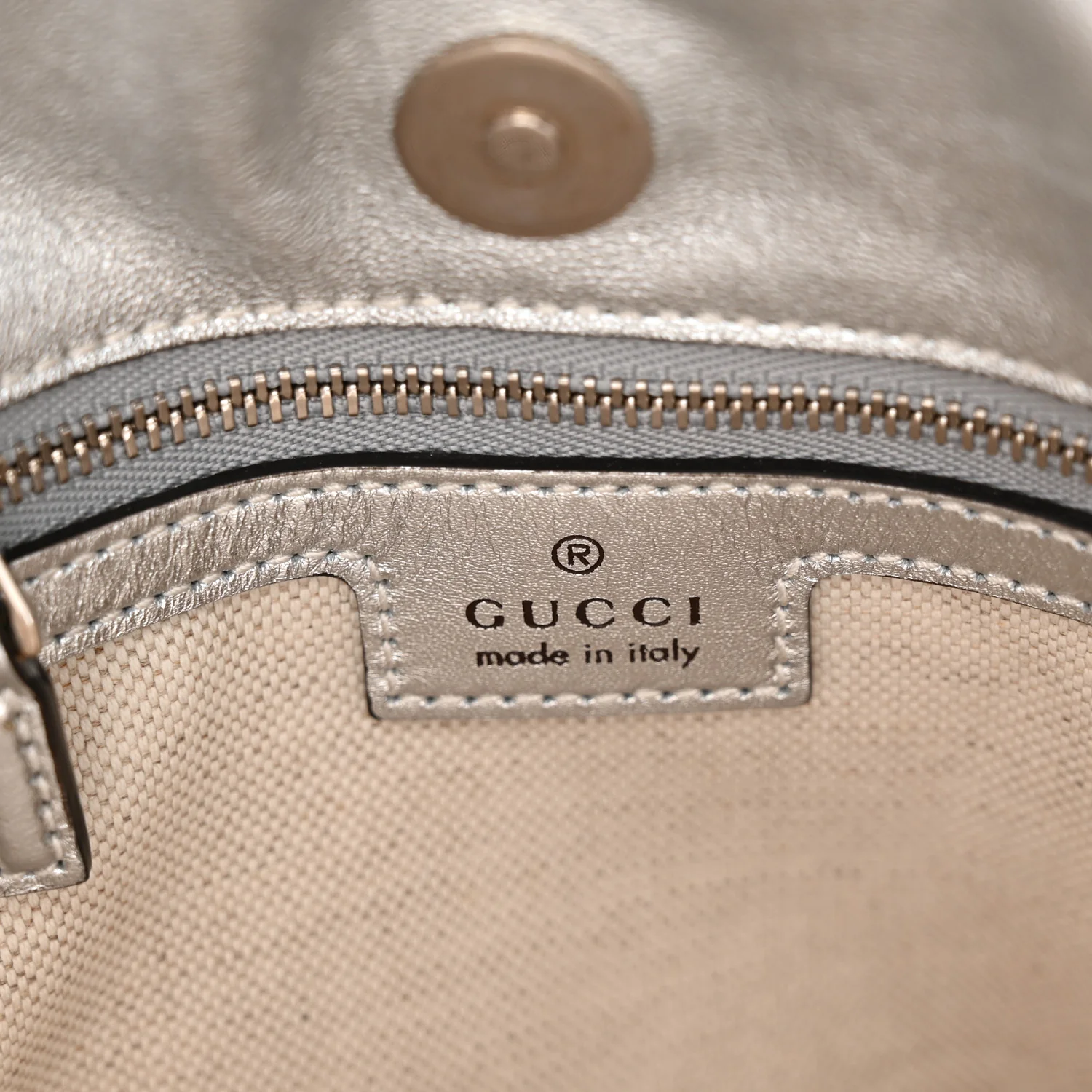 Sakai Be Green Calfskin Diagonal Stitched Small Blondie Tote Silver - Top Club