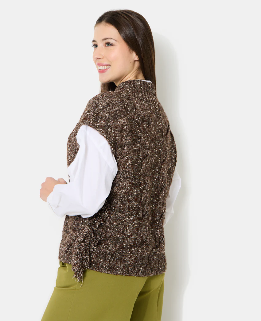 Pimkie Pull sans manches avec maille torsadée