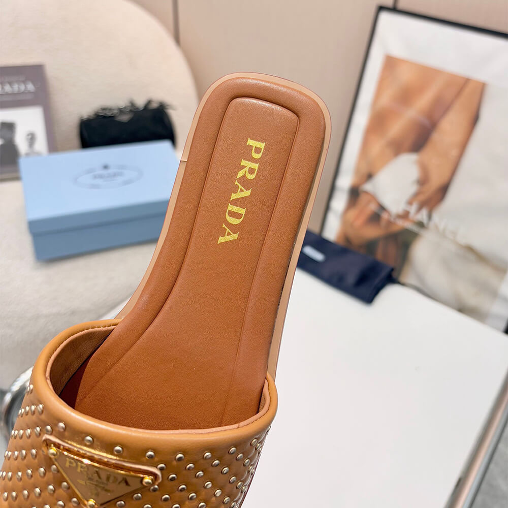 Prada Nappa leather slides with studs - Top Club