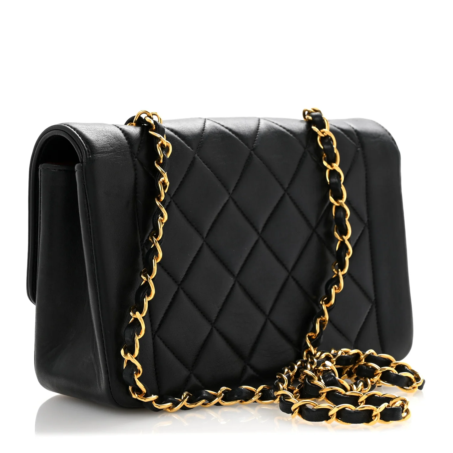 Lambskin Quilted Small Single Flap Black - Top Club