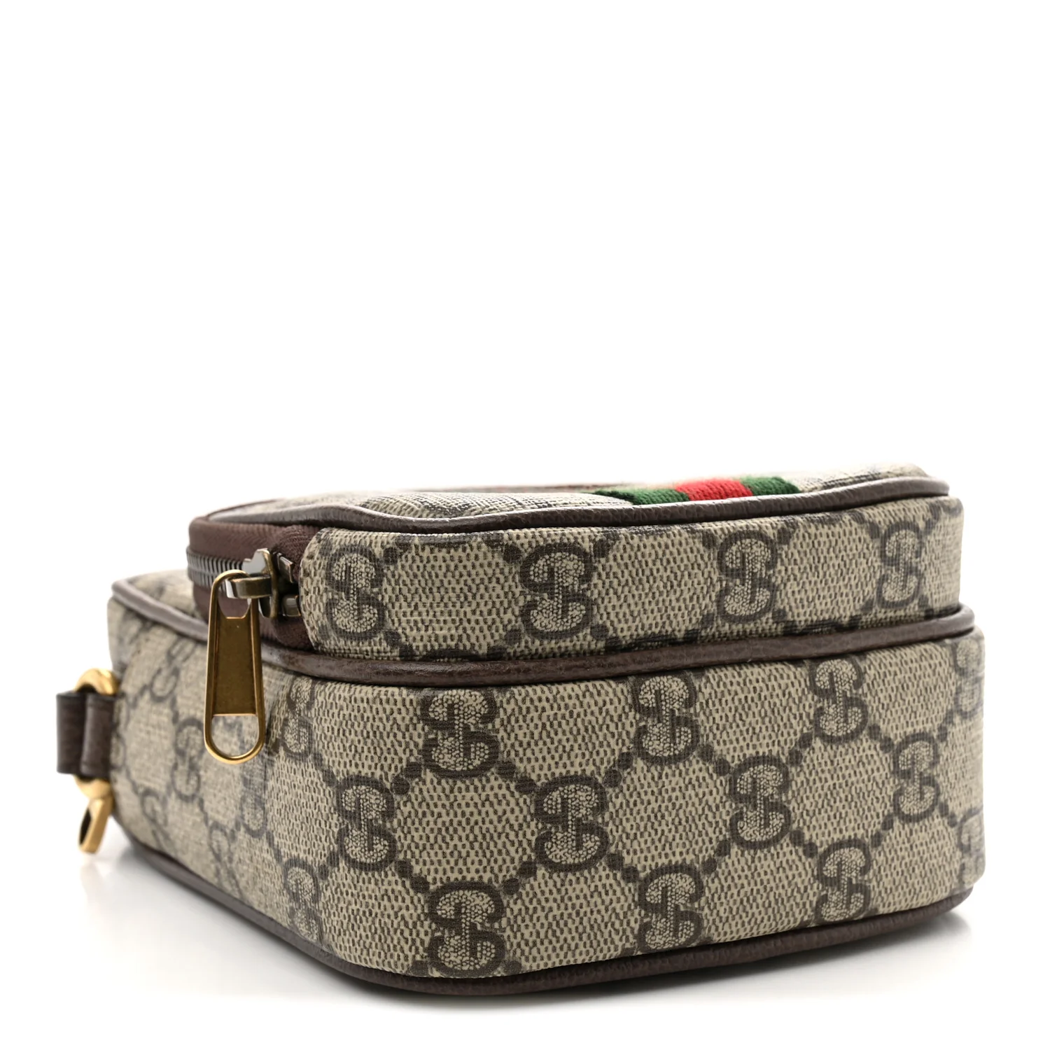 GG Supreme Monogram Web Mini Ophidia Double Zip Messenger Bag Beige New Acero - Top Club