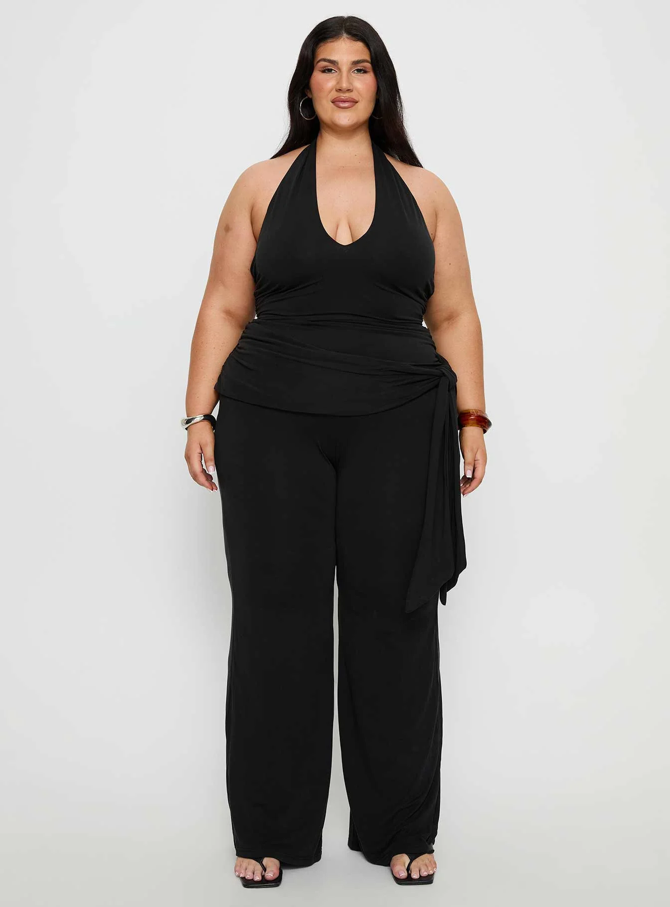 Enchantress Wide Leg Jumpsuit Black Curve