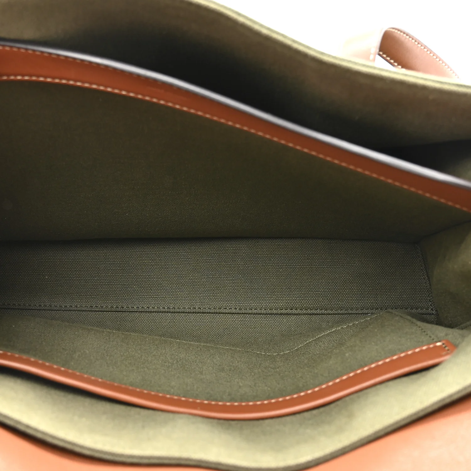 Canvas Calfskin Medium Soft 16 Top Handle Bag Khaki Tan - Top Club