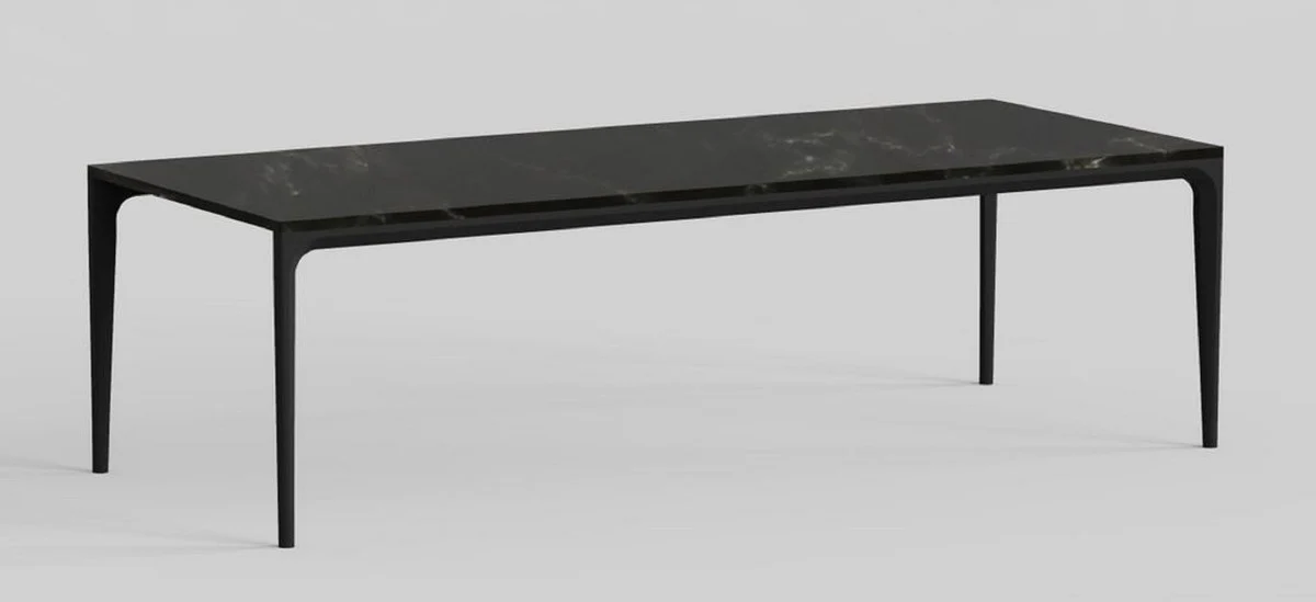Luxury dining table with artificial marble table top black 240 cm