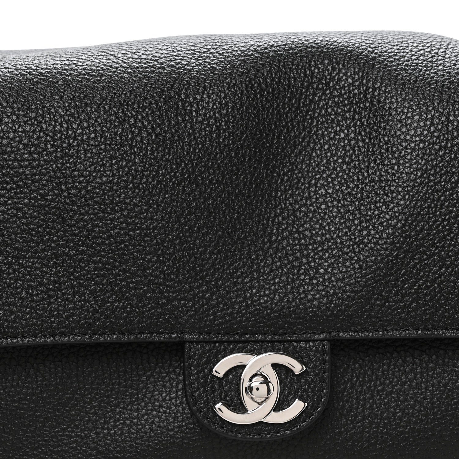 Grained Calfskin Small Souplissimo Maxi Flap Black - Top Club