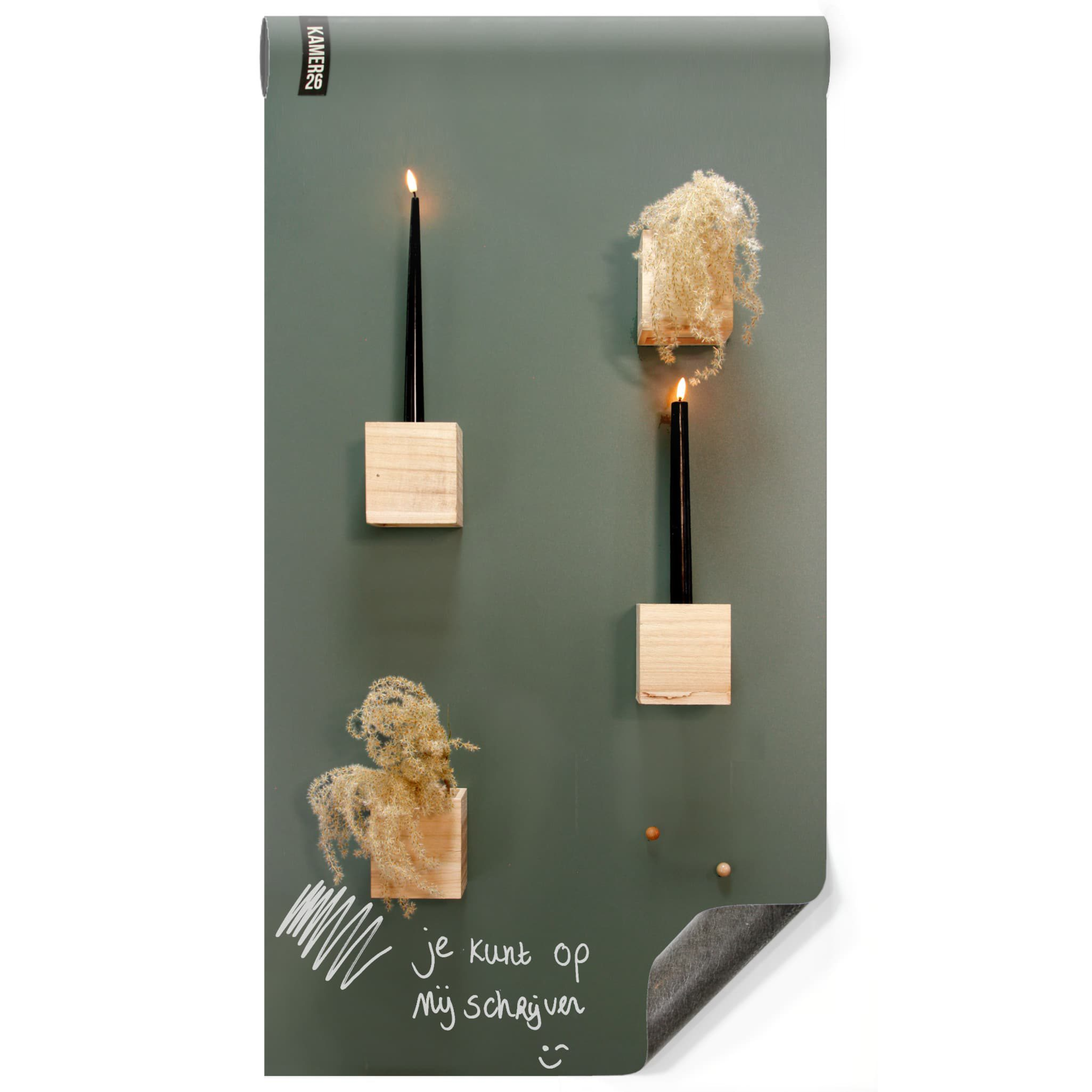 Magneetbehang luxe – krijtbord olijfgroen 100x250 cm