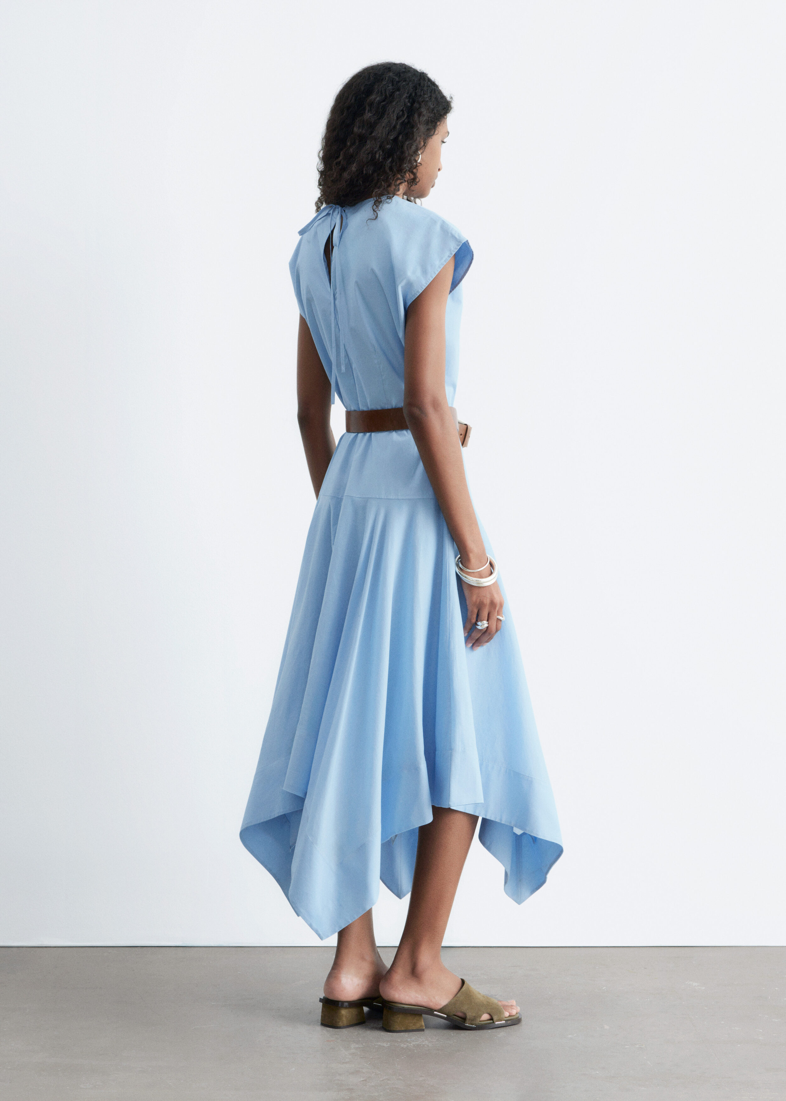 & Other Stories COTTON POPLIN MIDI DRESS