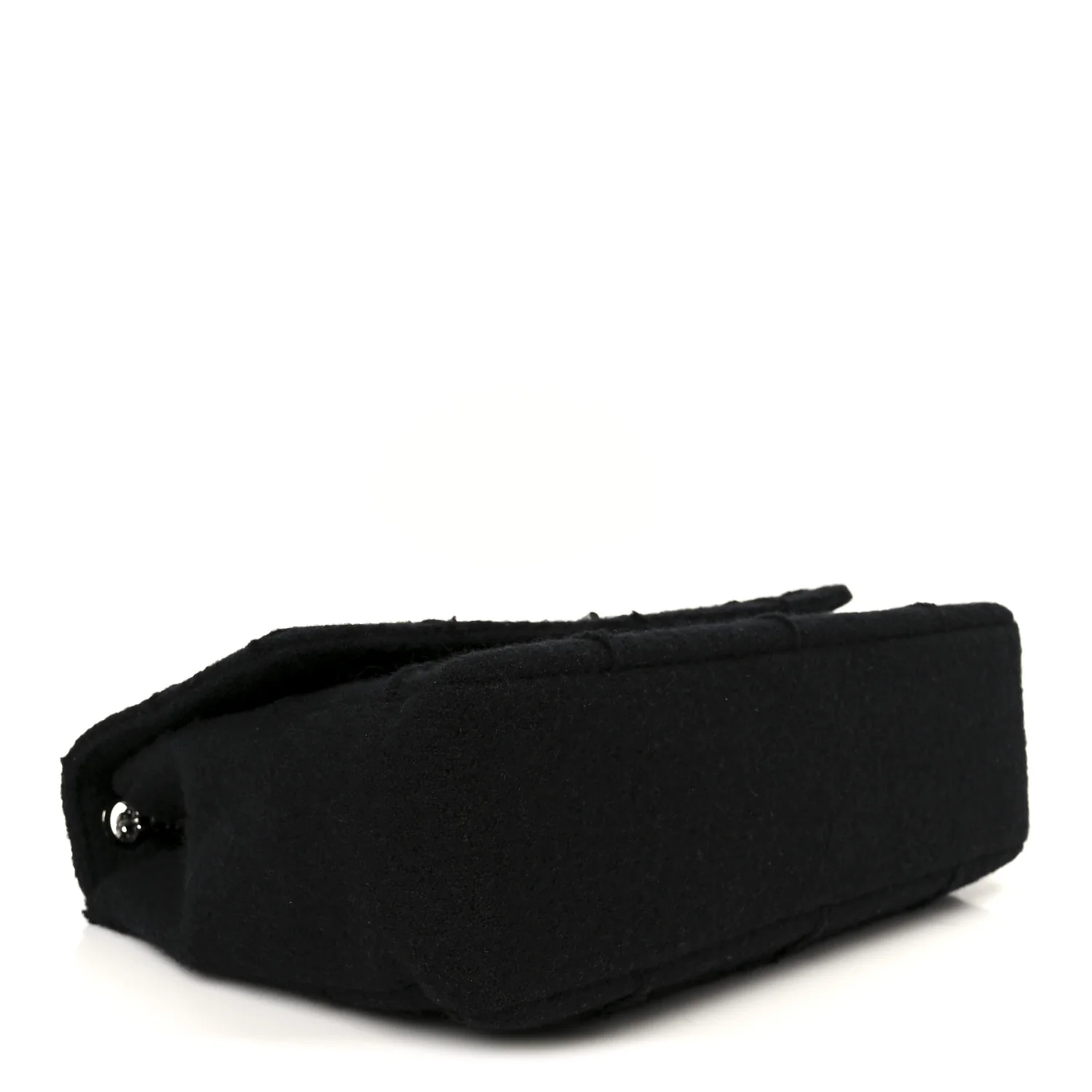 Wool Jumbo Chocolate Bar Mademoiselle Flap Black - Top Club