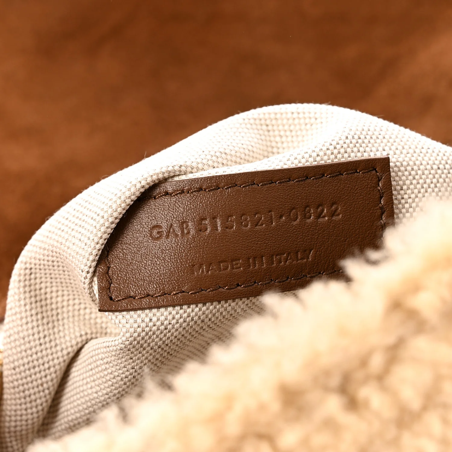 Suede Shearling Patchwork Monogram Medium Jamie Brown Beige - Top Club