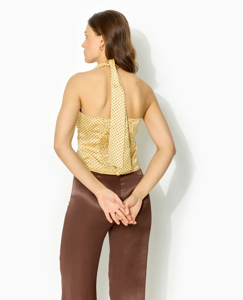 Pimkie Top dos-nu en satin motif pois
