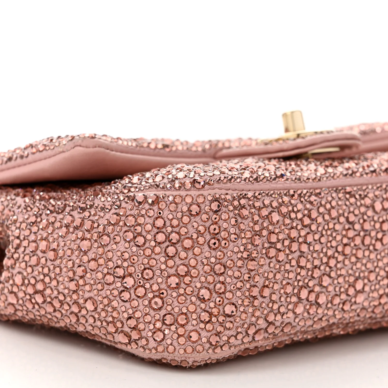 Lambskin Crystal Diamante Small Flap Light Pink - Top Club