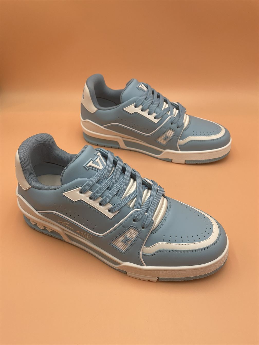 LOUIS VUITTON TRAINER SNEAKER BLUE   LVS125 - Sneaker Replica Workshop