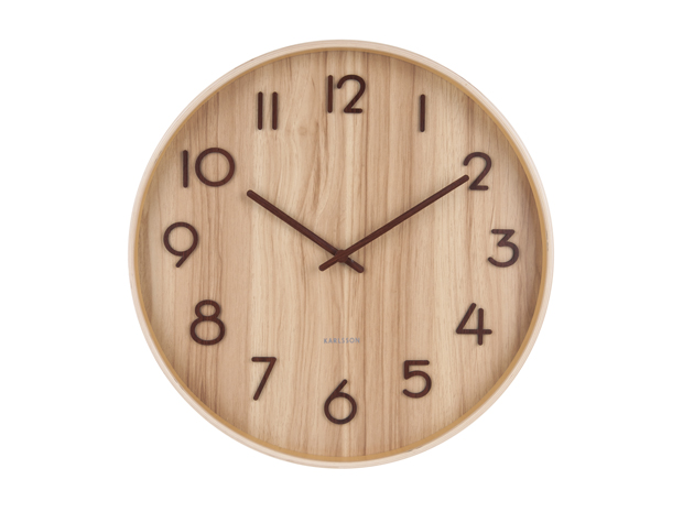 Wall clock Pure medium light basswood