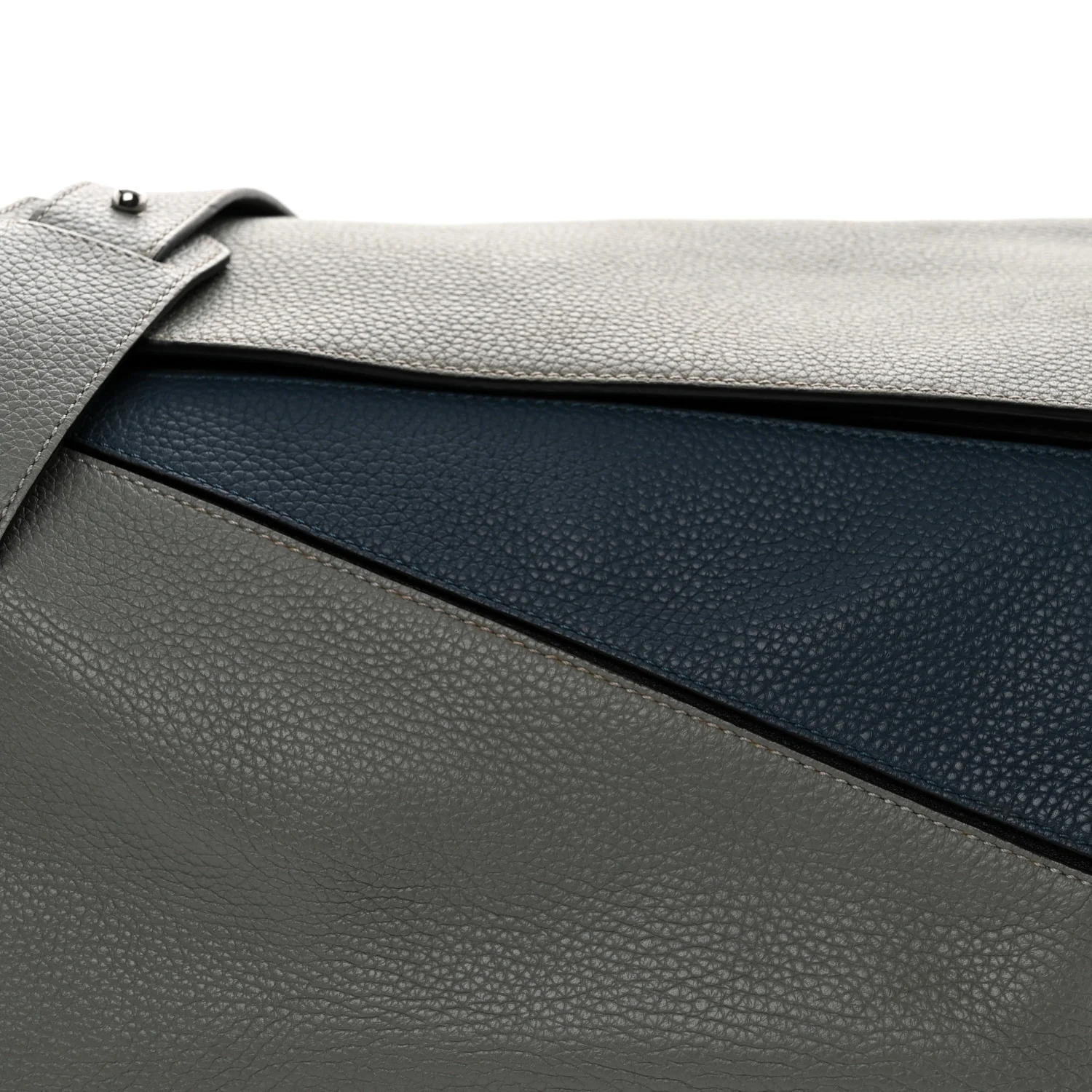 Calfskin Puzzle Bag XL Grey Blue - Top Club