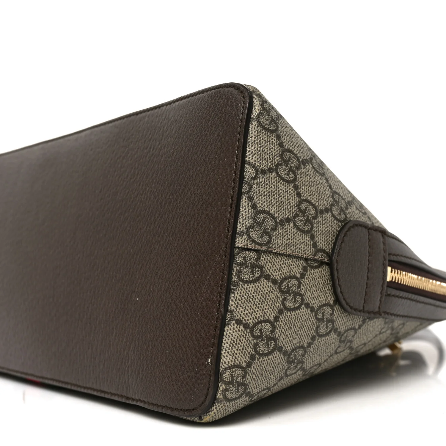 GG Supreme Monogram Web Medium Ophidia Top Handle Dome Bag Brown - Top Club