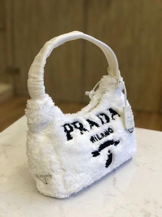 Prada Terry Cloth Mini Bag In white - Top Club