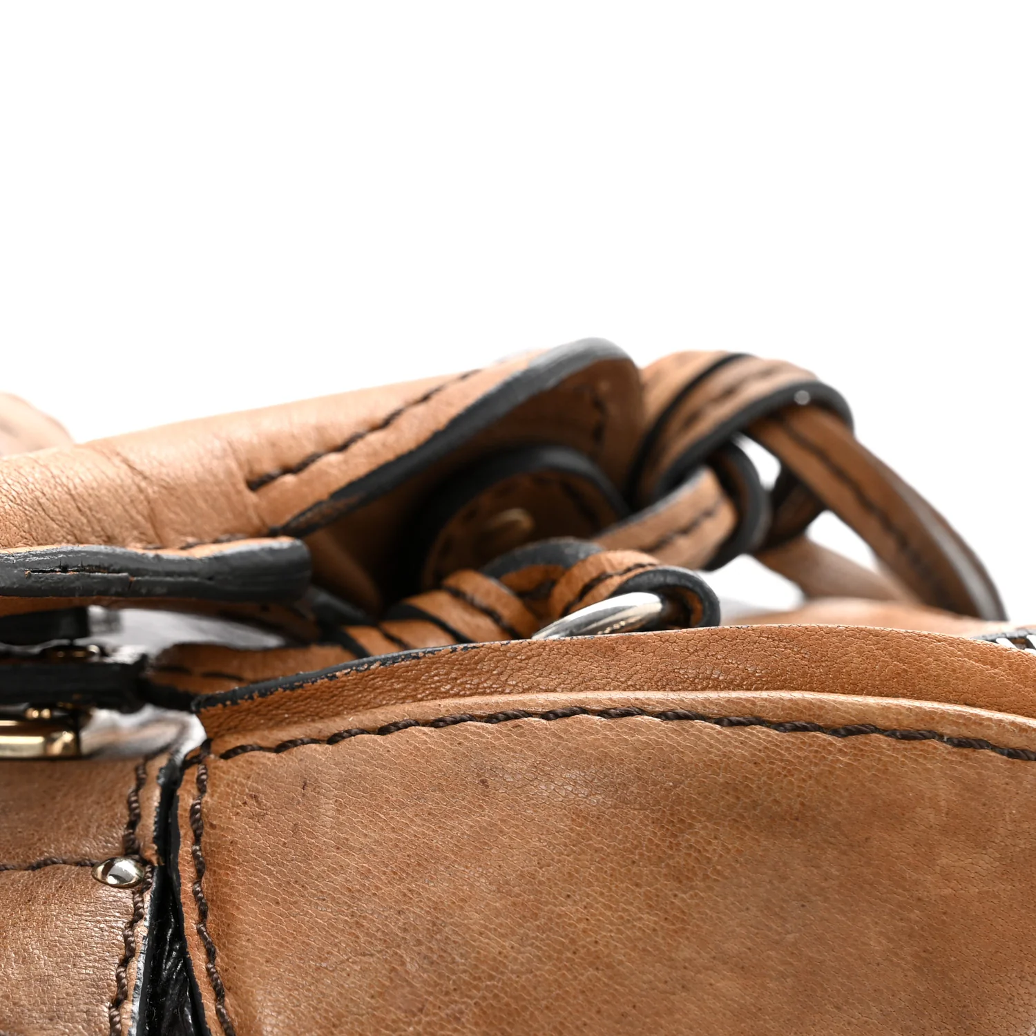 Patent Lambskin Medium Paddington Satchel Dark Brown - Top Club