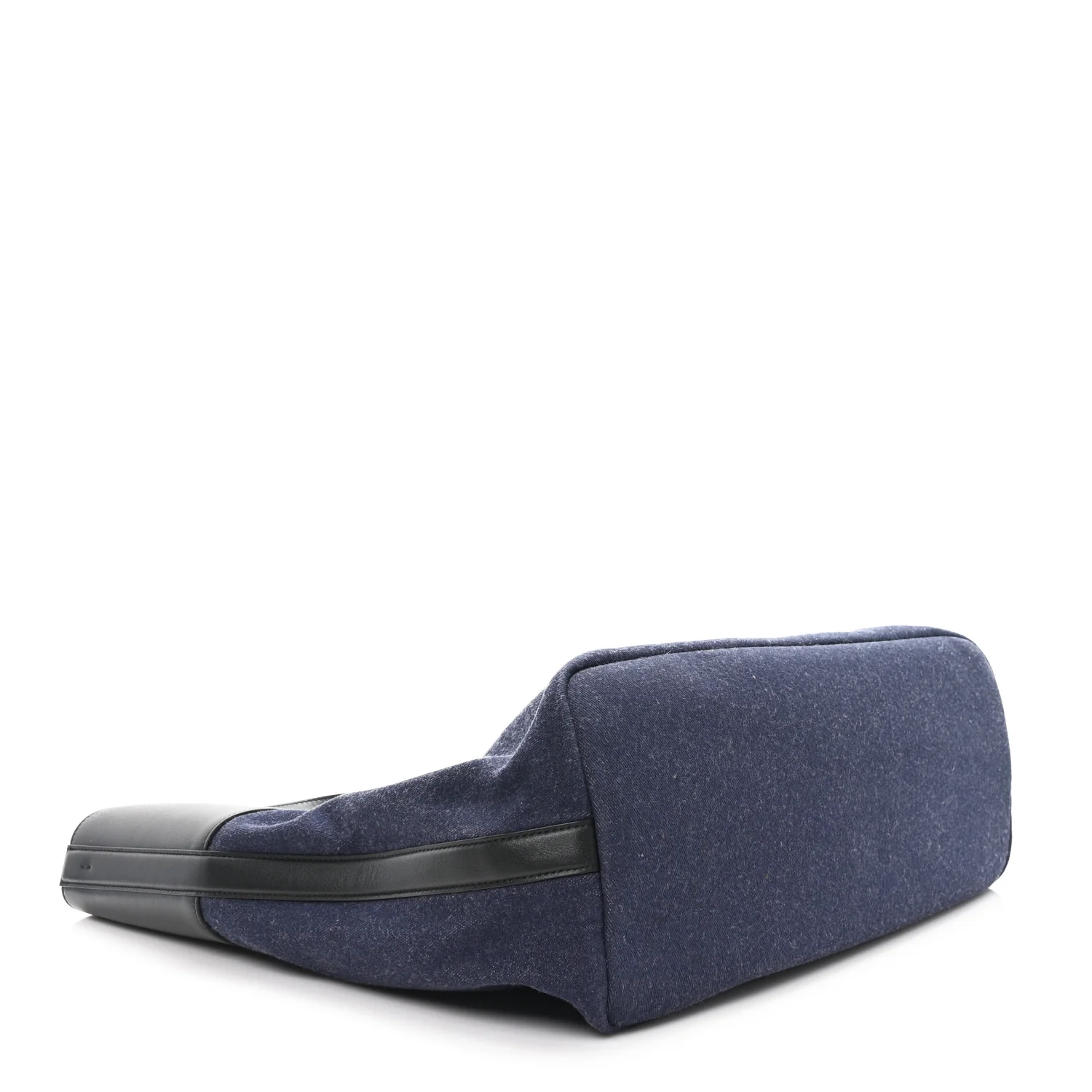 Calfskin Denim Large The Bow Bag Blue Black - Top Club