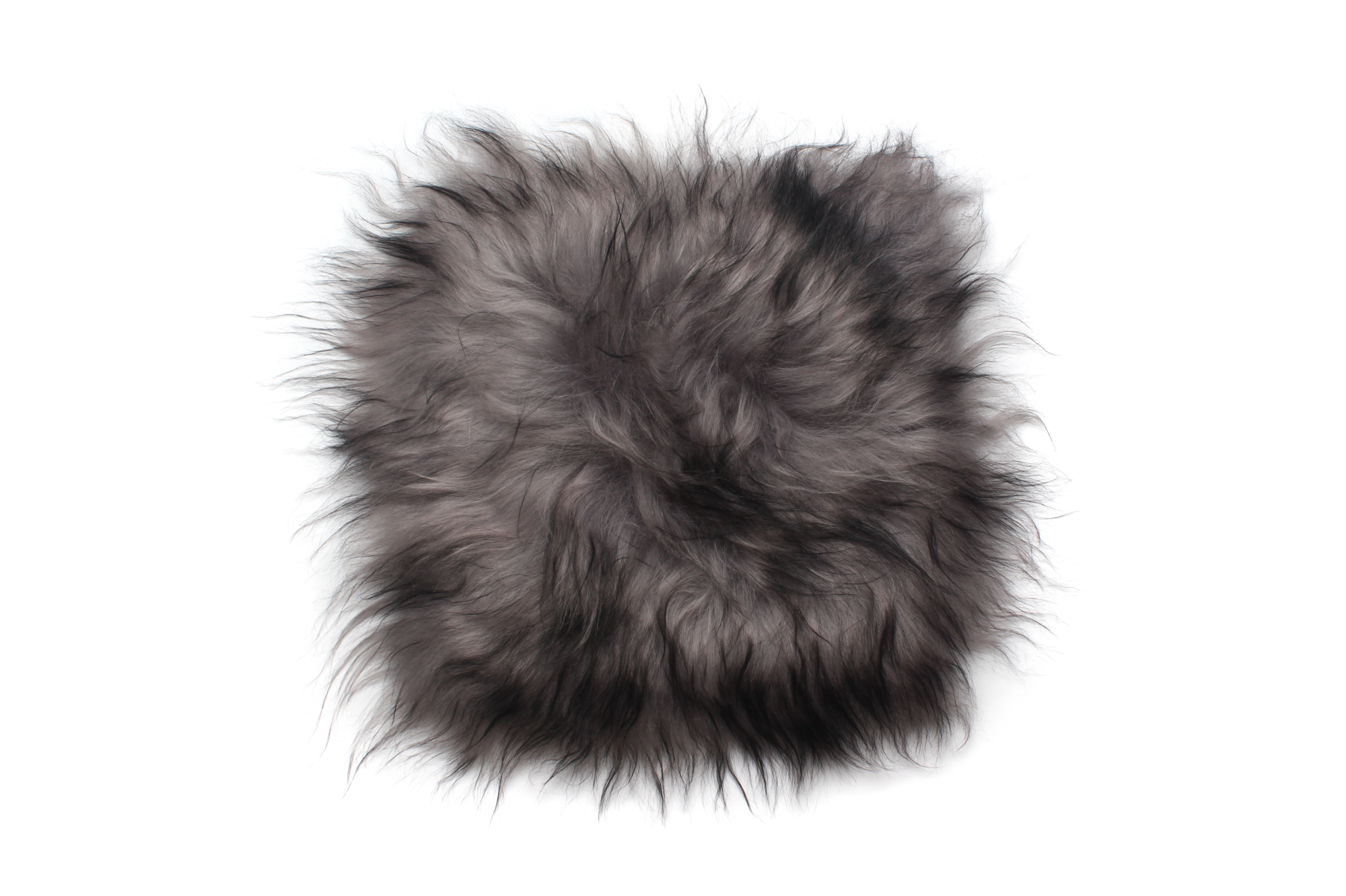 Stoelpad vierkant schapenvacht grijs dark top (set van 2) #1