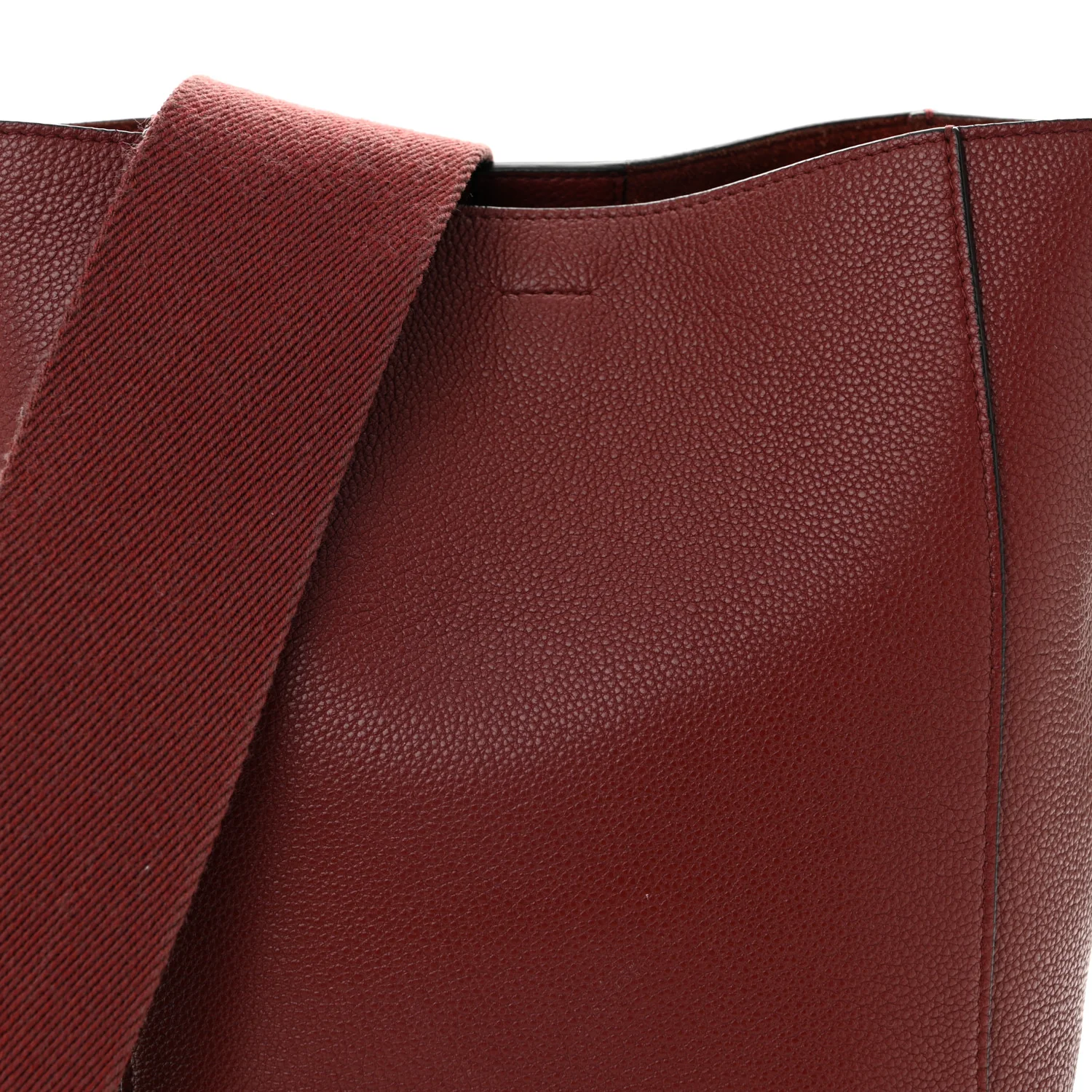 Soft Grained Calfskin Sangle Bucket Bag Light Burgundy - Top Club