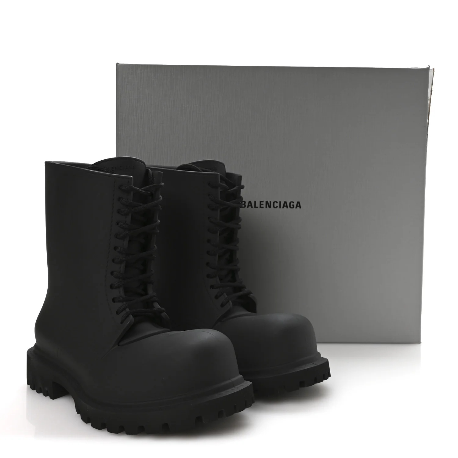 Rubber Mens Steroid Lace Up Boots 41 Black - Top Club