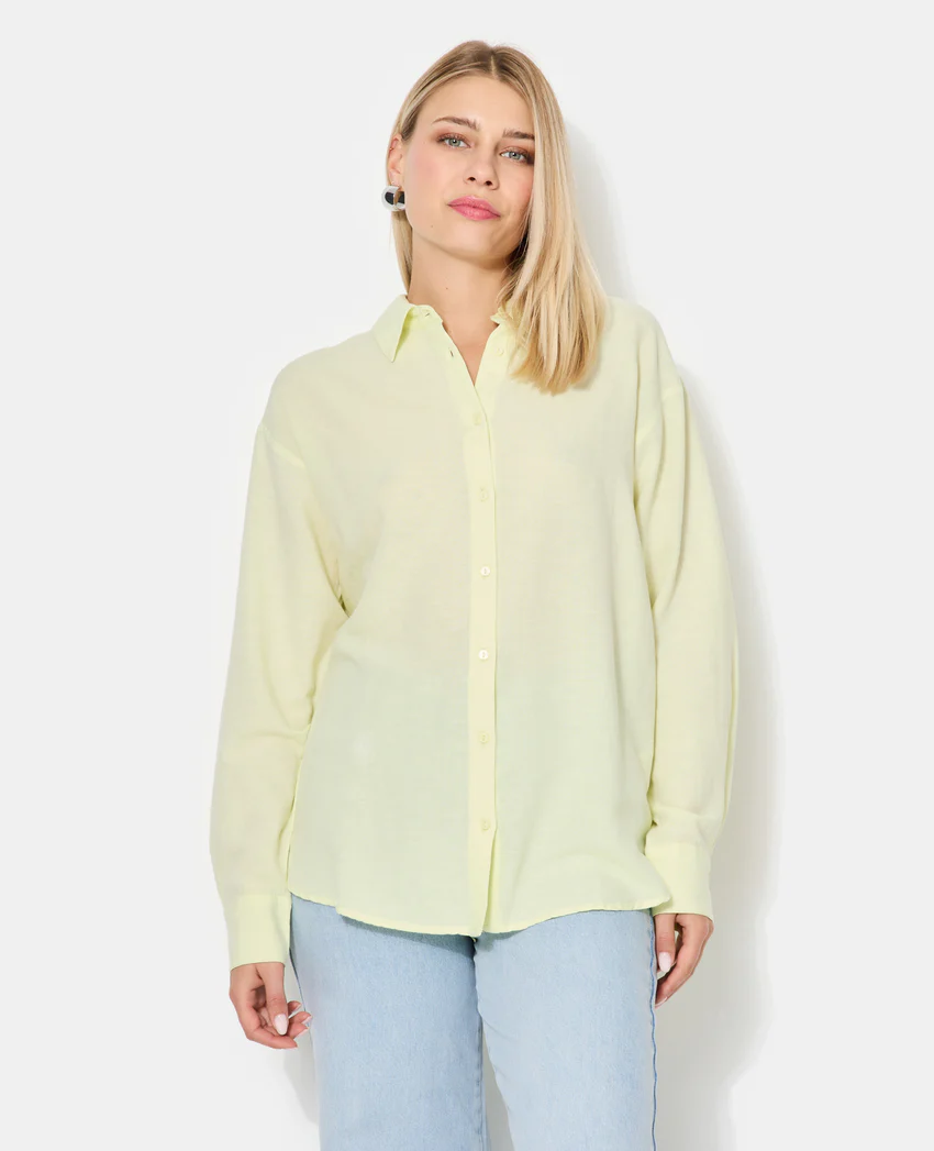 Pimkie Chemise oversize avec lin motif rayures