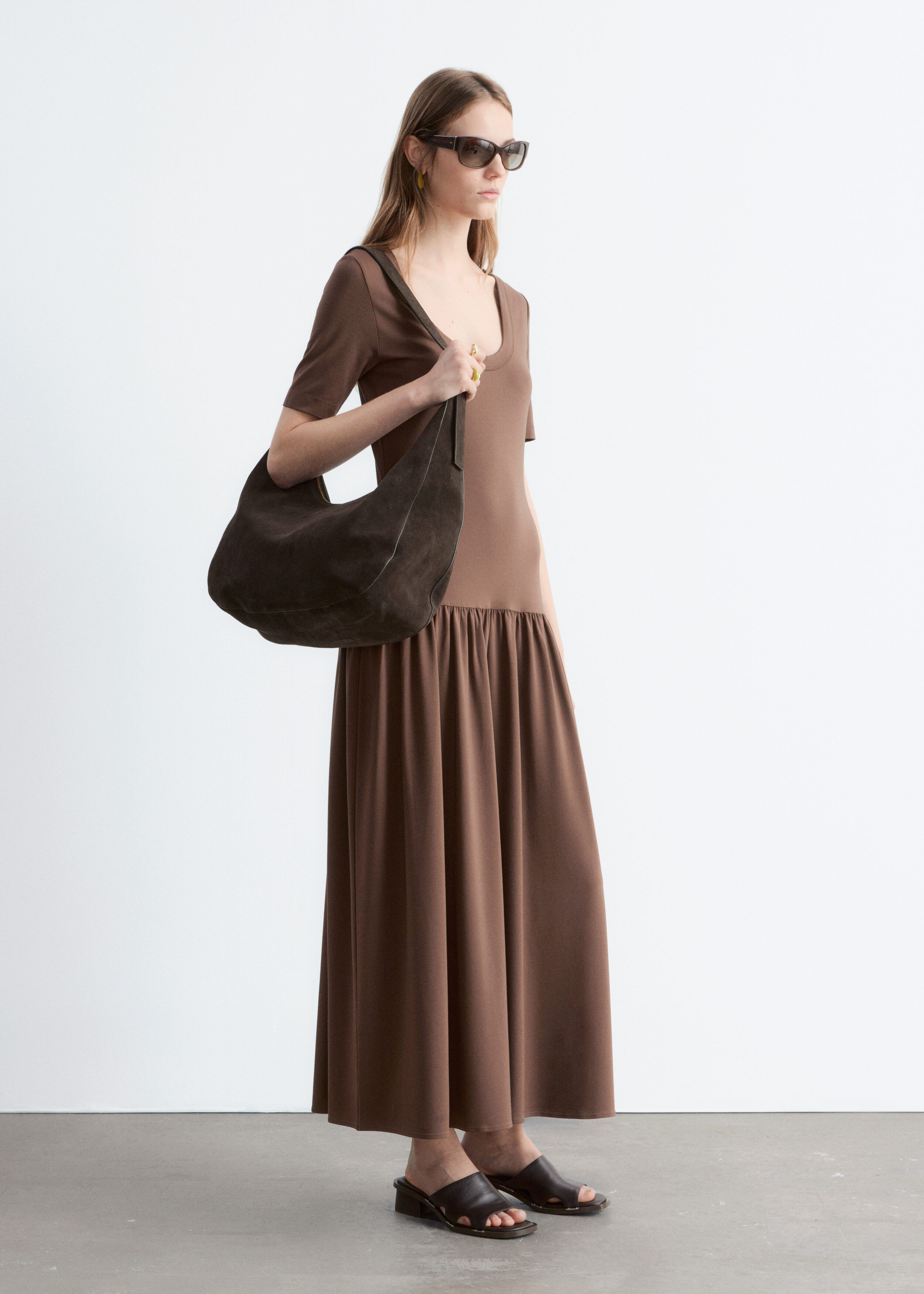 & Other Stories LONGLINE JERSEY MAXI DRESS